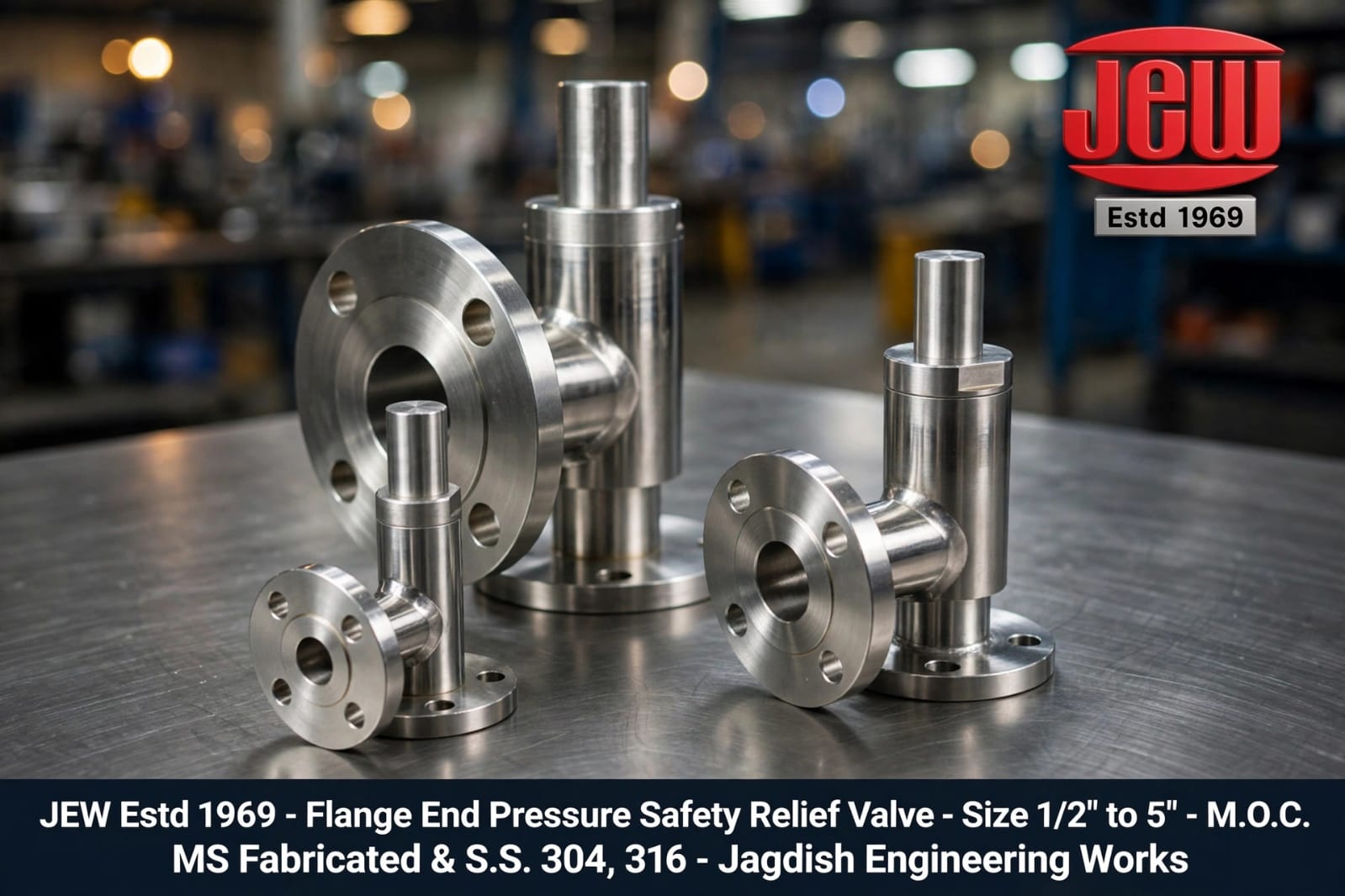 JEW Flanged End Pressure Safety Relief Valves 1/2 inch to 5 inch in MS and SS 304 316