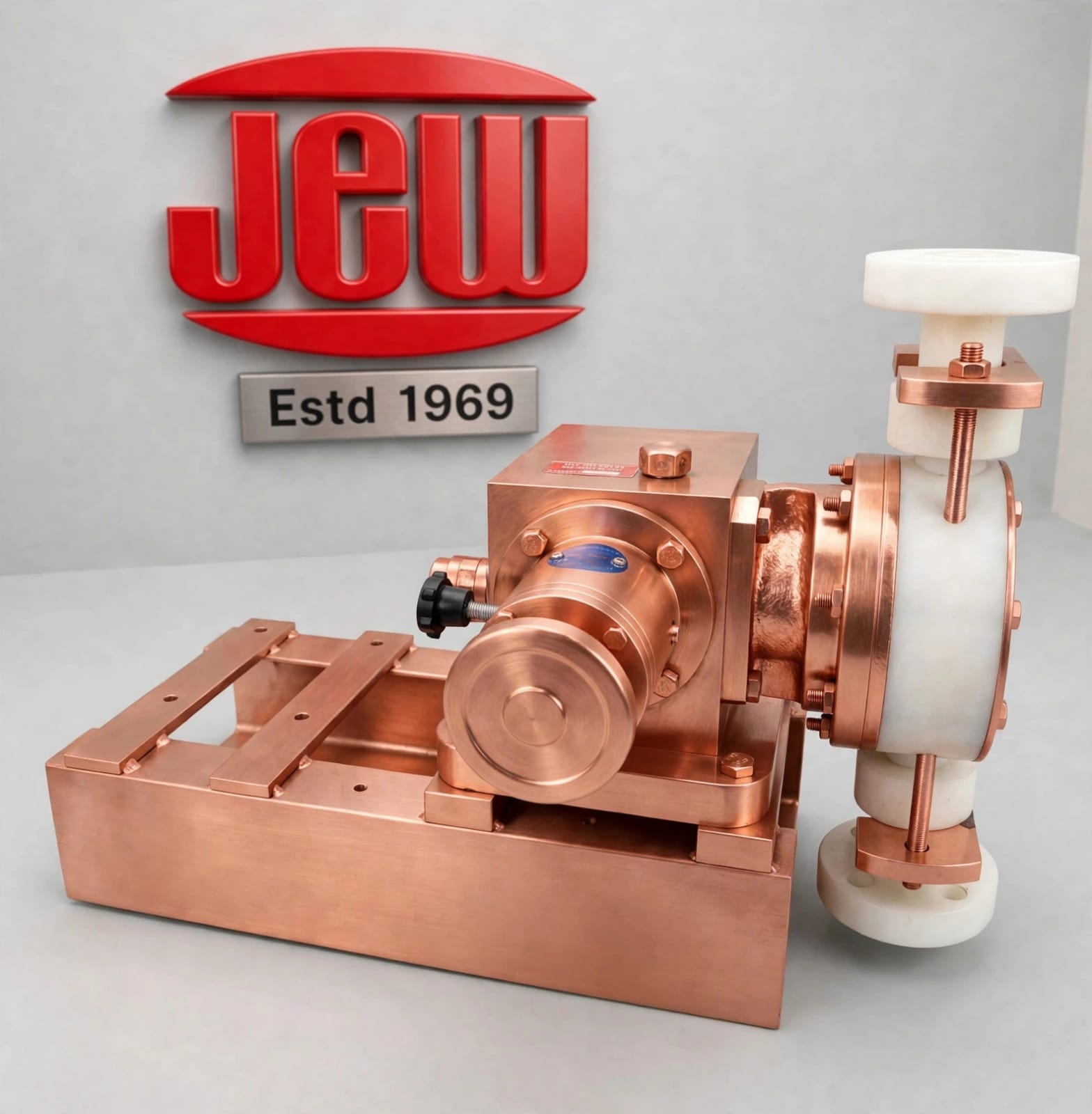 Compact chemical dosing pump with Teflon PTFE head and micrometer flow adjustment