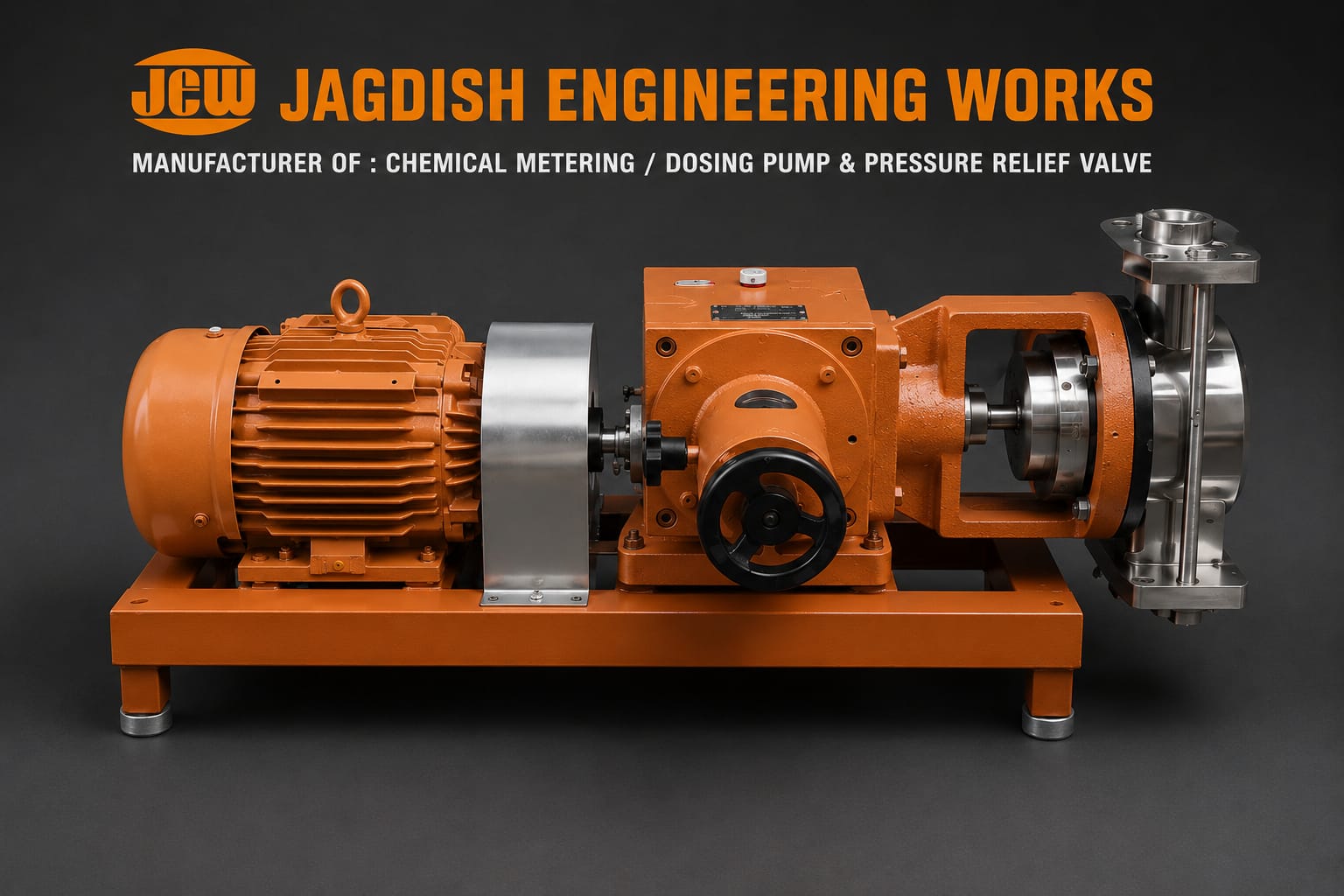 Heavy-duty reciprocating plunger metering pump with stainless steel liquid end and flanged connections